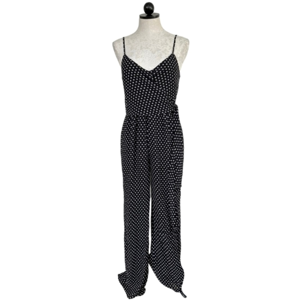 MICHAEL Michael Kors Jumpsuit Spaghetti Straps Black & Polka Dot Size Small - Picture 4 of 16